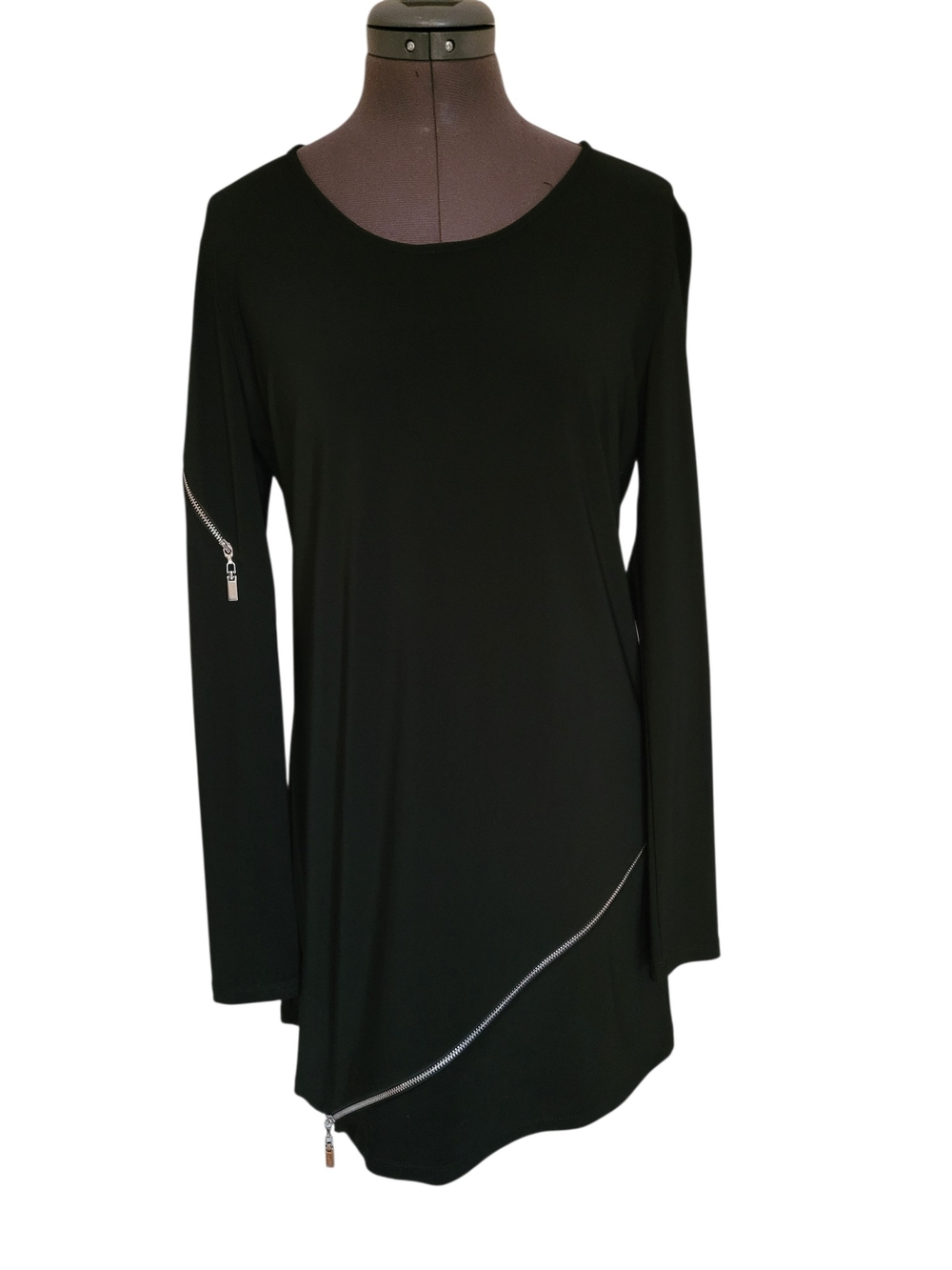 Joseph Ribkoff Asymmetric Zipper Tunic Dress / Top - Size 6